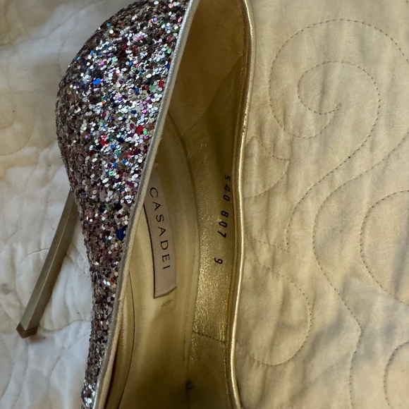 Casadei size 39 pellame Glitter Rainbow Stilletos - Picture 7 of 12